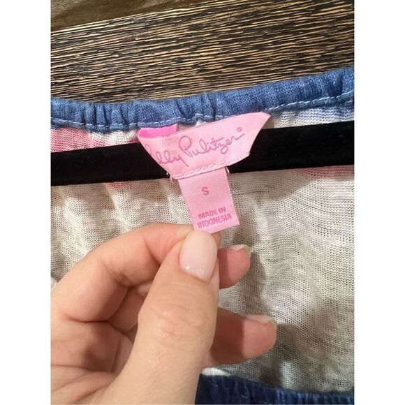 Lilly Pulitzer Getaway Cover Up Off the Shoulder Cats Meow Stripe Size S - Picture 4 of 6